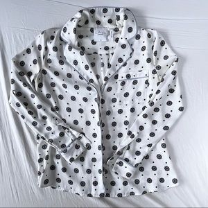 L’ACADEMIE Blue & White Print Silky Feel Blouse